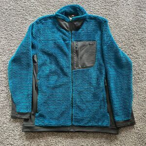 Mountain Hardwear Monkey Man Fleece Jacket Polartec Blue Grey Mens XL Full Zip
